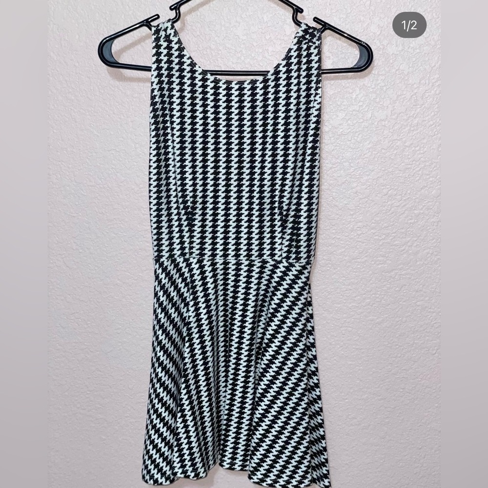 American Apparel black and white hounds tooth dress